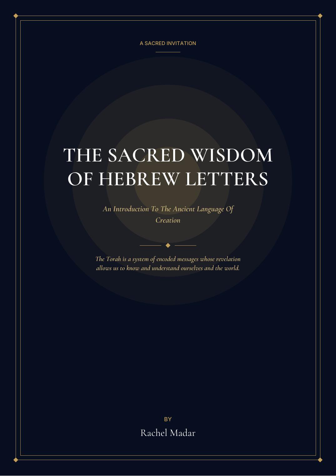 The Sacred Wisdom Of Hebrew Letters workbook cover